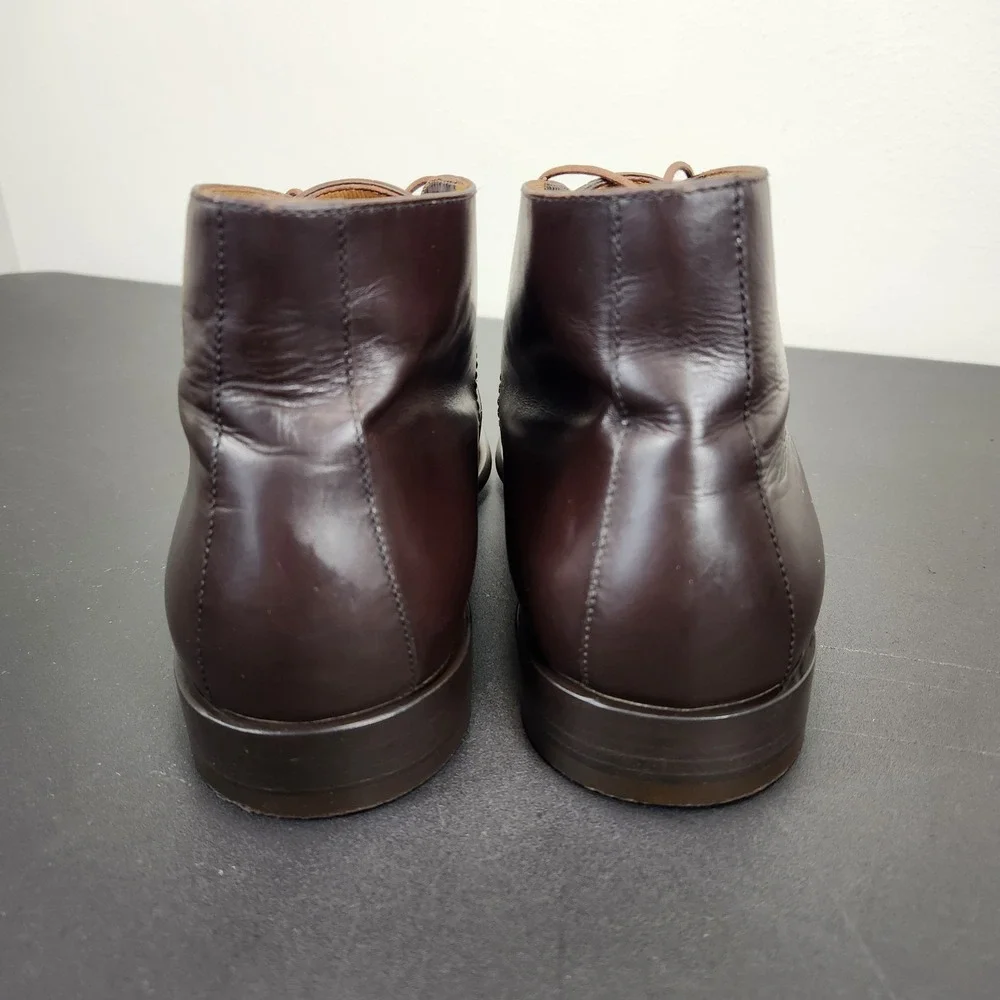 Louis Vuitton Damier Ebene Brown Leather Chukka Boots 8.5 UK 9.5 US Missing Logo